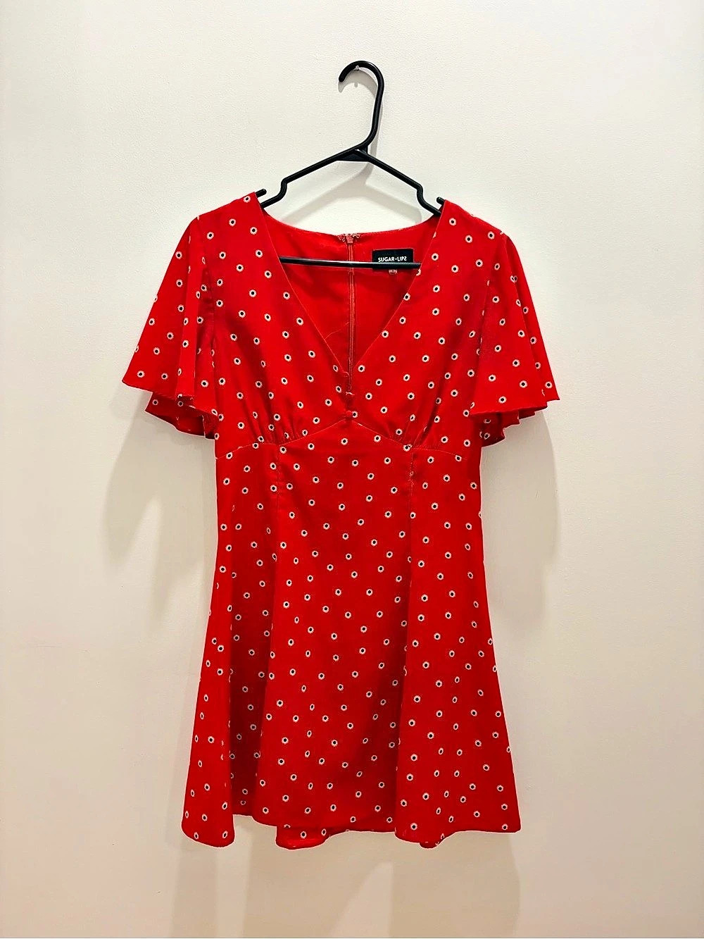 Sugar + L!ps Mini Dress in Red Size Small